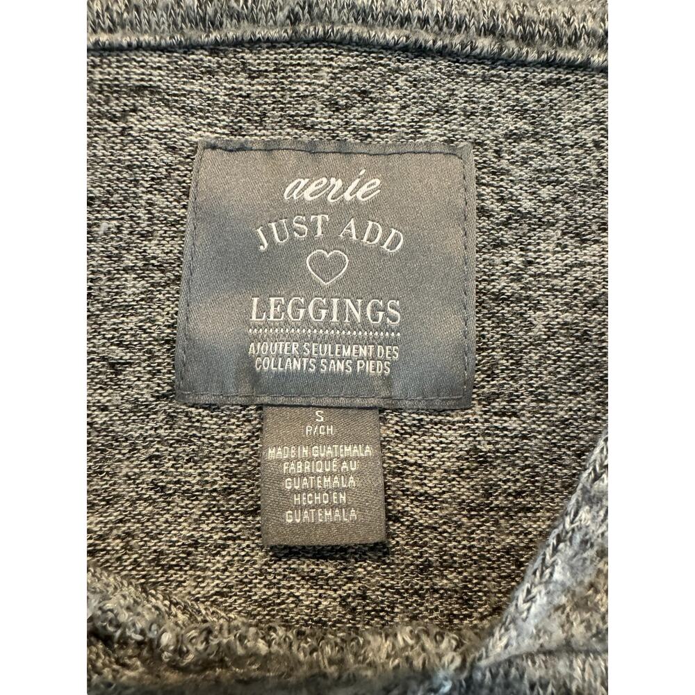 Aerie Just Add Leggings Gray Hoodie Women’s Small Soft Knit Sweater Long Sleeve - Picture 5 of 7